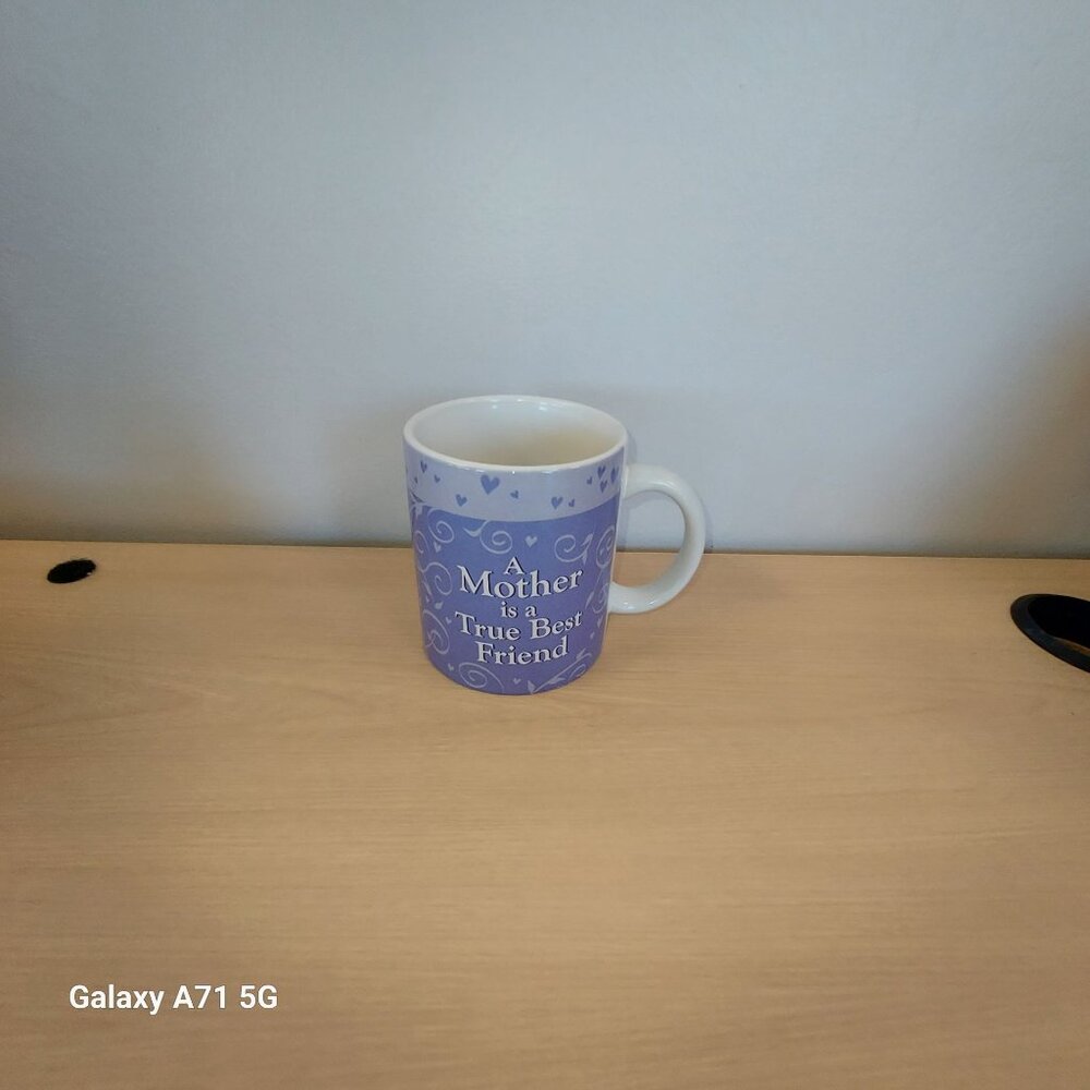 A Mother is a True Best Friend Purple With Hearts Cup Mug Tea Coffee Latte Espre